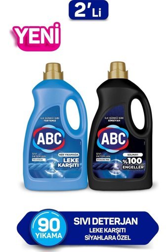 Abc Leke Karşıtı Renkliler ve Siyahlar İçin Sıvı Deterjan 2x2.7 lt