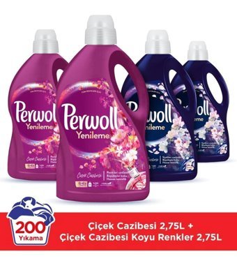 Perwoll Çiçekli Renkliler ve Siyahlar İçin Sıvı Deterjan 4x2.75 lt