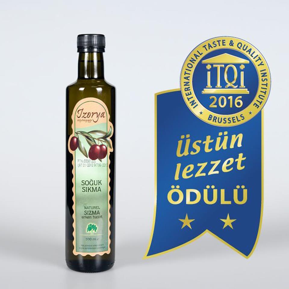 İzorya Soğuk Sıkım Organik Polifenolsüz Cam Sızma Zeytinyağı 500 ml