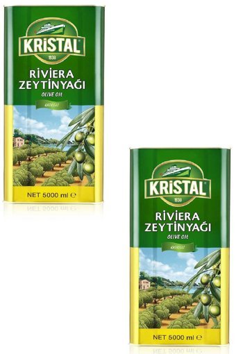 Kristal Organik Polifenolsüz Teneke Riviera Zeytinyağı 2 x 2 lt