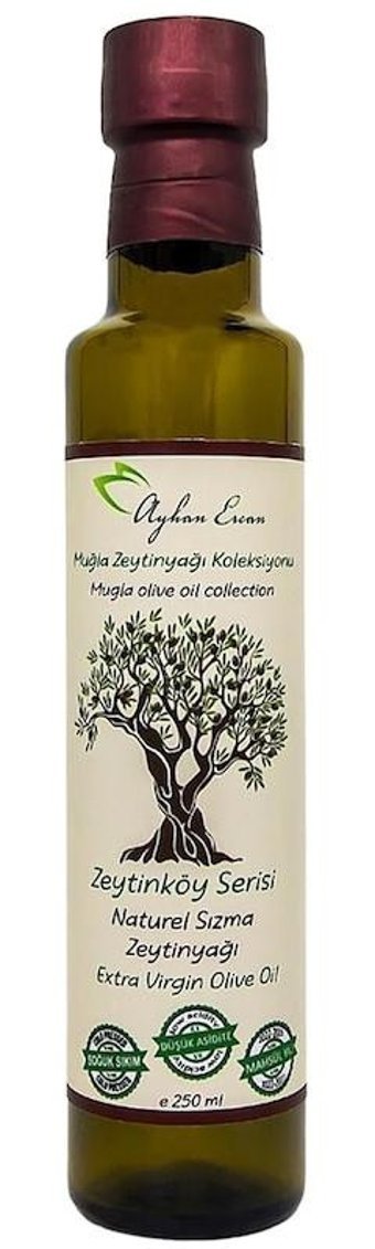 Ayhan Ercan Zeytinköy Serisi Soğuk Sıkım Organik Polifenolsüz Cam Sızma Zeytinyağı 250 ml