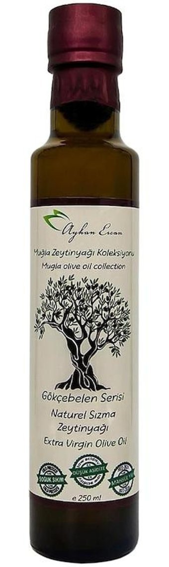 Ayhan Ercan Gökçebelen Serisi Soğuk Sıkım Organik Polifenolsüz Cam Sızma Zeytinyağı 250 ml