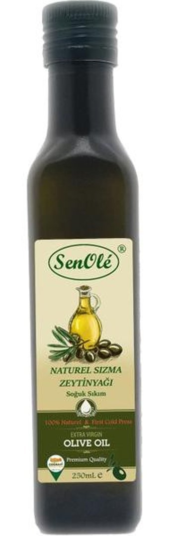 Senole Soğuk Sıkım Organik Polifenolsüz Cam Sızma Zeytinyağı 250 ml