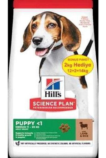 Lisinya Kuzu Etli Orta Irk Yavru Kuru Köpek Maması 12kg + 2 kg