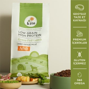 Kito KT002 Kuzu Etli Tüm Irklar Yetişkin Kuru Köpek Maması 15 kg