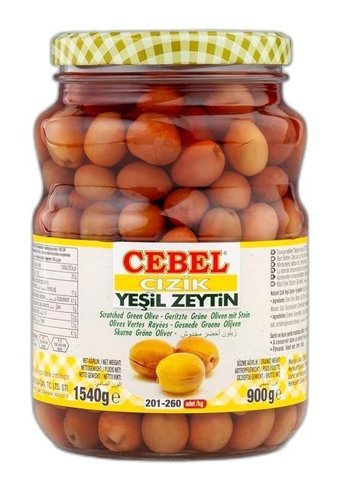Cebel Çizik Yeşil Zeytin Kavanoz 900 gr