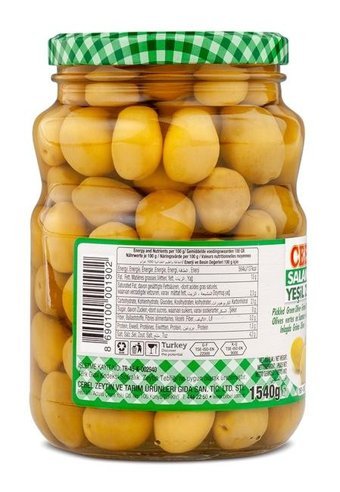 Cebel Kokteyl Yeşil Zeytin Kavanoz 900 gr