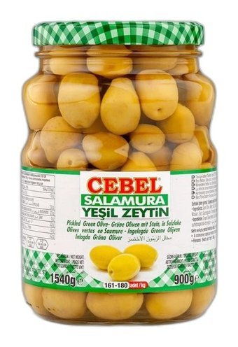 Cebel Kokteyl Yeşil Zeytin Kavanoz 900 gr