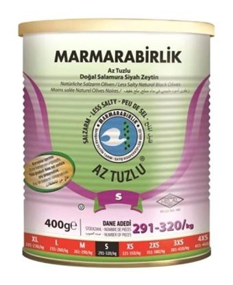 Marmarabirlik Az Tuzlu Siyah Zeytin 400 gr