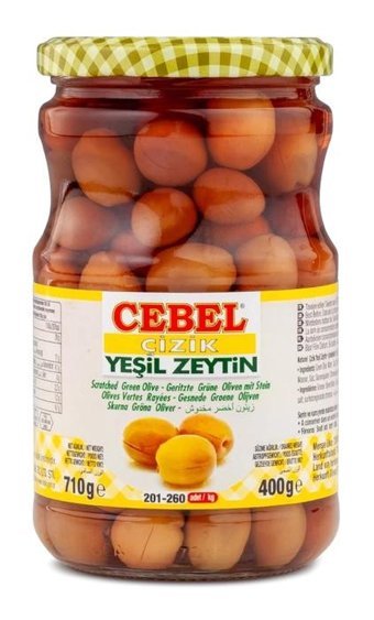 Cebel Çizik Yeşil Zeytin Kavanoz 400 gr
