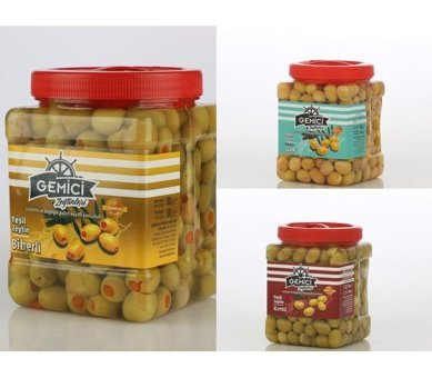 Gemici Zeytinleri Çizik Yeşil Zeytin 3x1 kg