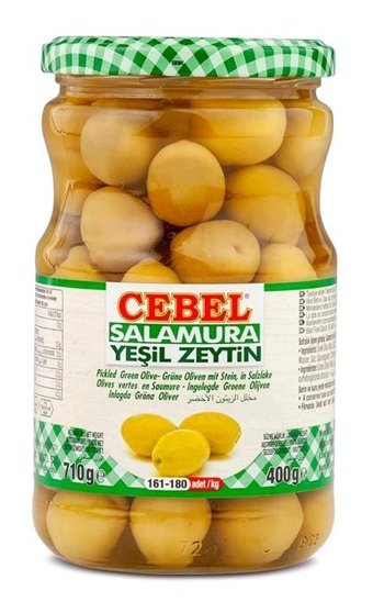 Cebel Kokteyl Yeşil Zeytin Kavanoz 400 gr