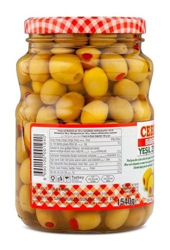 Cebel Biberli Yeşil Zeytin Kavanoz 900 gr