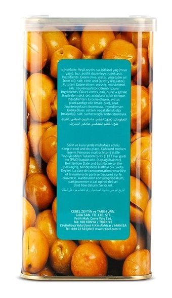 Cebel Çizik Yeşil Zeytin Teneke 1.4 kg
