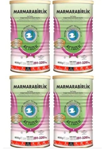 Marmarabirlik Az Tuzlu Siyah Zeytin Teneke 4x800 gr