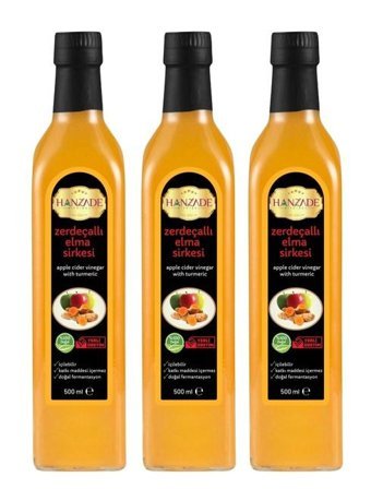 Hanzade Bitkisel Elma - Zerdeçal Sirke 3x500 ml