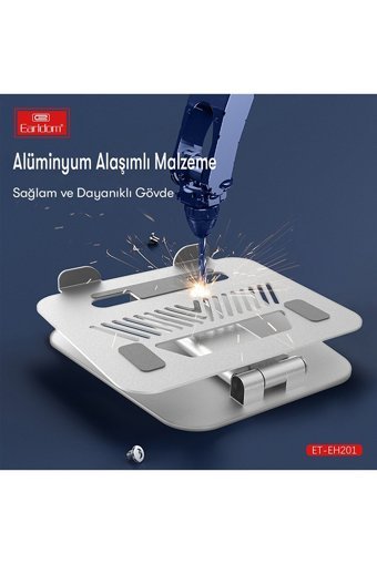 Earldom EH201 Metal Dikey Ayarlanabilir Taşınabilir Ayaklı Hareketli Laptop Standı