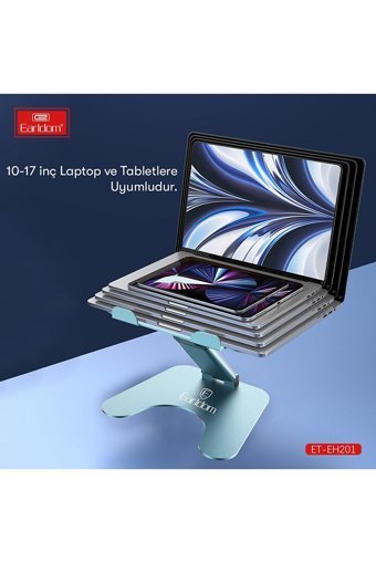 Earldom EH201 Metal Dikey Ayarlanabilir Taşınabilir Ayaklı Hareketli Laptop Standı