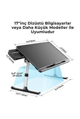 Bix K7 Katlanabilir Alüminyum Dikey Ayarlanabilir Taşınabilir Ayaklı Hareketli Laptop Standı