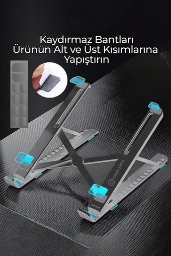 Mujgan Katlanabilir Plastik Dikey Ayarlanabilir Taşınabilir Ayaklı Hareketli Laptop Standı