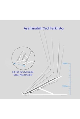 Teknosepetim Katlanabilir Metal Dikey Ayarlanabilir Taşınabilir Ayaklı Hareketli Laptop Standı