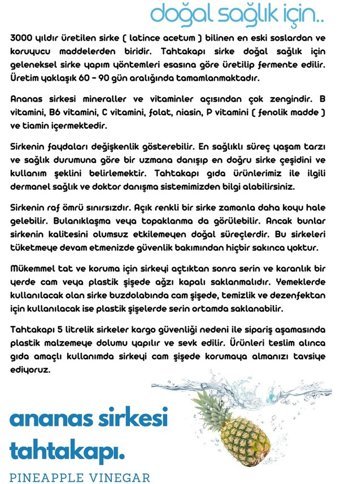 Tahtakapı Ananas Sirke 500 ml