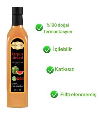 Hanzade Bitkisel Karpuz Sirke 3x500 ml