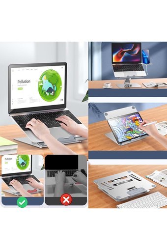 Dexmon Metal Dikey Soğutuculu Taşınabilir RGB Laptop Standı