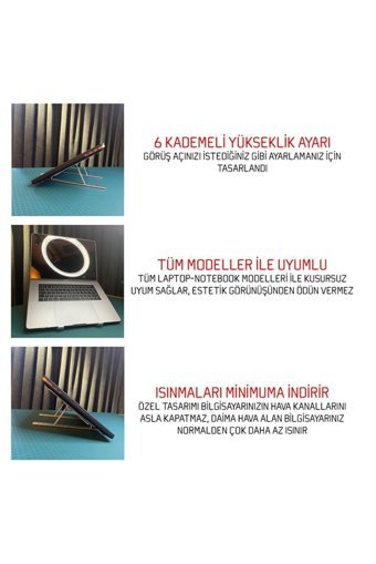 Techmaster Nuoxi N3 Katlanabilir Metal Dikey Ayarlanabilir Taşınabilir Ayaklı Hareketli Laptop Standı