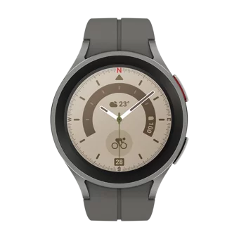 Samsung Galaxy Watch5 Pro 46.5 mm Silikon Kordon Yuvarlak Tansiyon Ölçen Unisex Akıllı Saat Gri