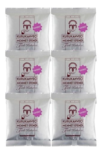 Kurukahveci Mehmet Efendi Kafeinsiz Sade Türk Kahvesi 6x50 gr