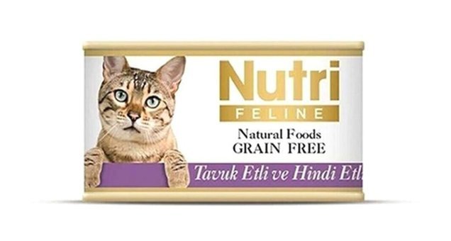 Nutri Feline Yetişkin Hindi-Tavşan Yaş Kedi Maması 6x85 gr