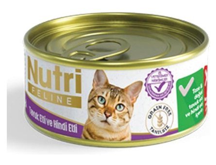 Nutri Feline Yetişkin Hindi-Tavşan Yaş Kedi Maması 6x85 gr