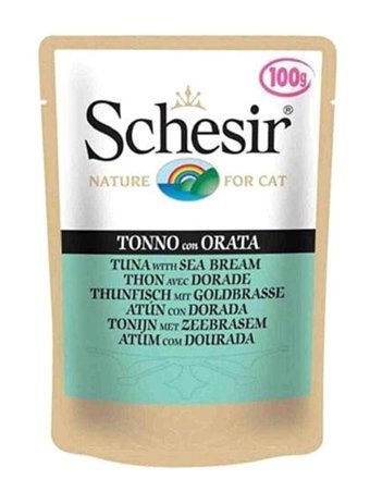 Schesir Yetişkin Çipura-Ton Balığı Jöleli Yaş Kedi Maması 100 gr