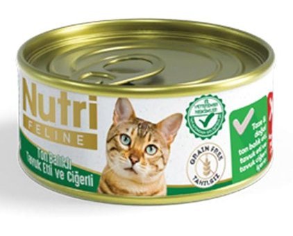 Nutri Feline Yetişkin Ciğer-Tavuk-Ton Balığı Yaş Kedi Maması 24x85 gr