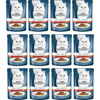 Purina Gourmet Yetişkin Sığır Etli Parça Etli-Soslu Yaş Kedi Maması 12x85 gr