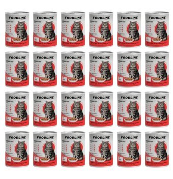 Foodline Yetişkin Kuzu Etli Parça Etli-Soslu Yaş Kedi Maması 24x400 gr