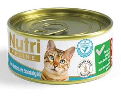 Nutri Feline Yetişkin Sardalya-Ton Balığı Yaş Kedi Maması 32x85 gr