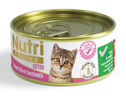 Nutri Feline Yavru Tavuk-Ton Balığı Yaş Kedi Maması 24x85 gr