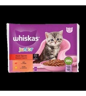 Whiskas Yavru Etli Yaş Kedi Maması 4x340 gr