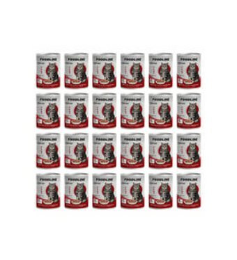 Foodline Yetişkin Biftek Parça Etli-Soslu Yaş Kedi Maması 24x400 gr