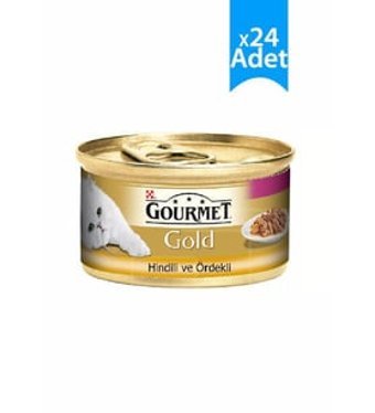 Purina Gourmet Gold Yetişkin Hindi-Ördek Soslu Yaş Kedi Maması 24x85 gr