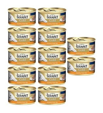 Purina Gourmet Gold Yetişkin Hindi Yaş Kedi Maması 12x85 gr