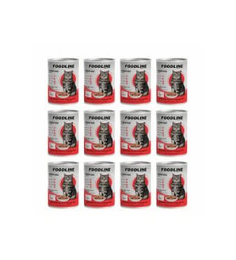 Foodline Yetişkin Kuzu Etli Parça Etli-Soslu Yaş Kedi Maması 12x400 gr