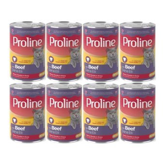 Proline Yetişkin Dana Etli Parça Etli-Soslu Yaş Kedi Maması 8x400 gr