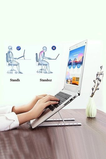 Seram Collection Katlanabilir Plastik Dikey Ayarlanabilir Taşınabilir Ayaklı Hareketli Laptop Standı