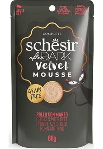 Schesir After Dark Velvet Yetişkin Sığır-Tavuk Yaş Kedi Maması 80 gr