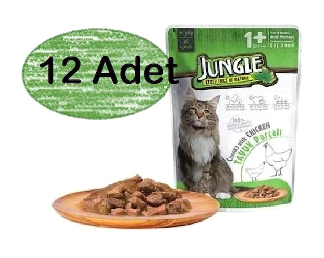 Jungle Yetişkin Tavuklu Yaş Kedi Maması 100 gr