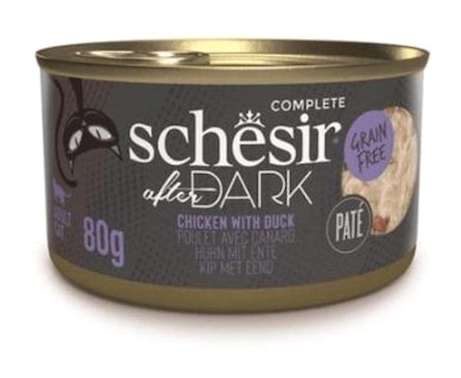 Schesir After Dark Yetişkin Ördek-Tavuk Parça Etli Yaş Kedi Maması 80 gr