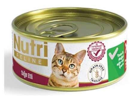 Nutri Feline Yetişkin Sığır Etli Yaş Kedi Maması 6x85 gr